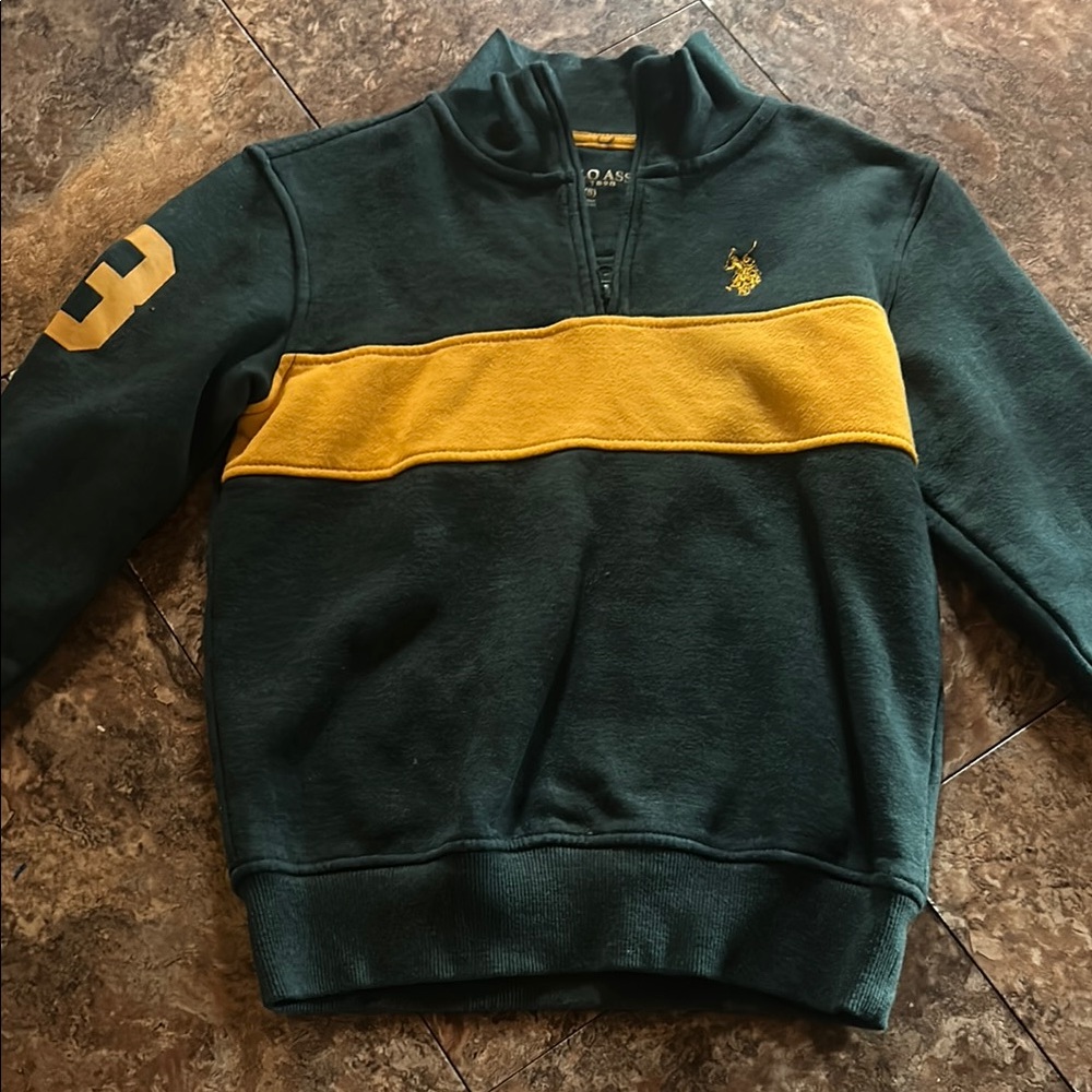 U.S. Polo Assn. Green and Yellow kids Sweater